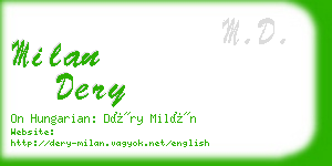 milan dery business card